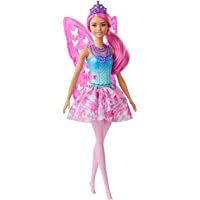 Barbie Dreamtopia Muñeca Hada- con pelo rosa- alas y corona (Mattel GJJ99) - color-modelo surtido